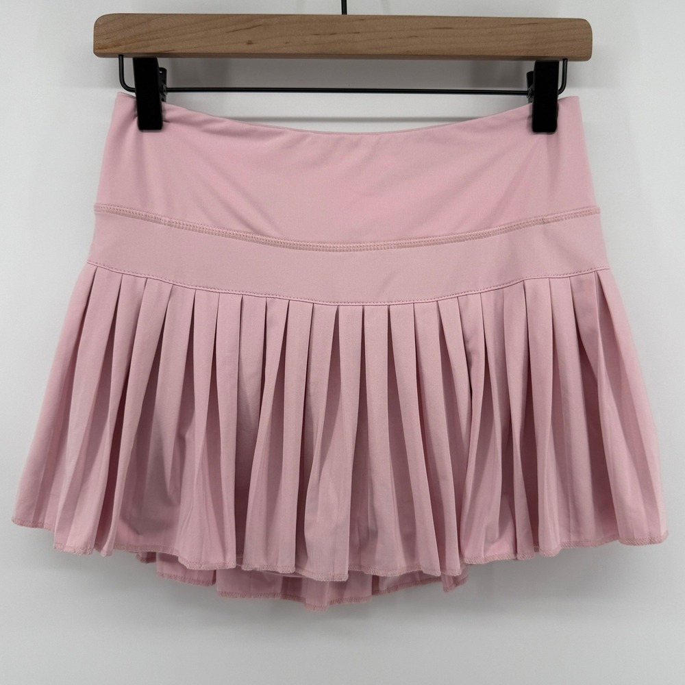 Gold Hinge Pleated Tennis Skirt Skort Light Pink Women M Pickleball Preppy